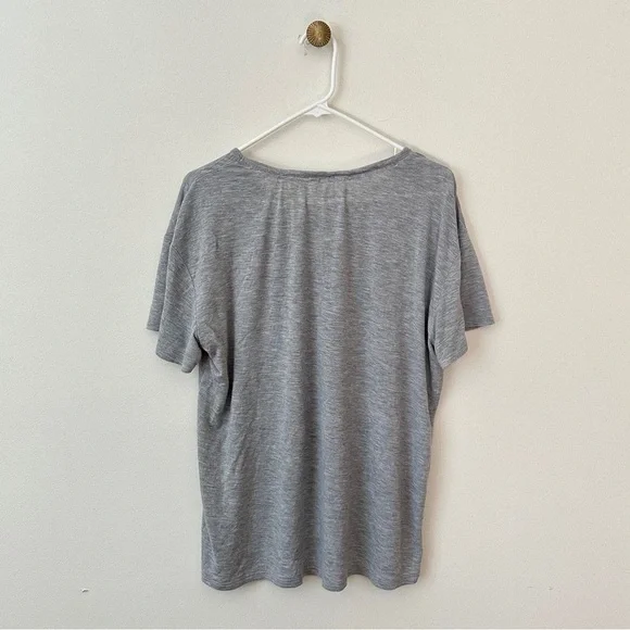 Lucky Brand Western Rodeo Script Graphic Modal T Shirt Grey Navy Oversized Fit M - Picture 5 of 6